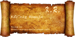 Kőnig Romola névjegykártya